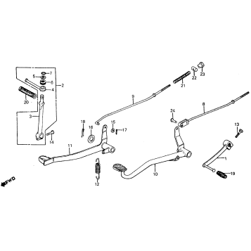 BRAKE PEDAL + KICK STARTER ARM + GEARSHIFT PEDAL