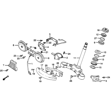 STEERING STEM + HORN
