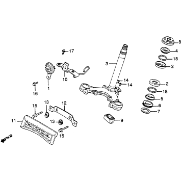 STEERING STEM + HORN