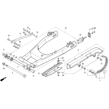 SWINGARM + DRIVE CHAIN