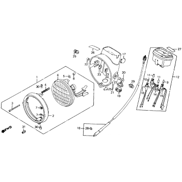 HEADLIGHT + INSTRUMENTS