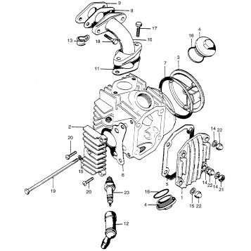 CYLINDER HEAD COVER + INLETPIPE + SPARK PLUG