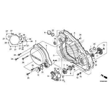 RIGHT CRANKCASE COVER    @WATER PUMP