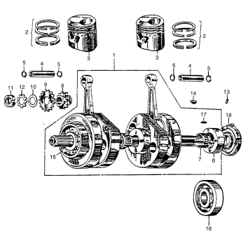 CRANKSHAFT + PISTON