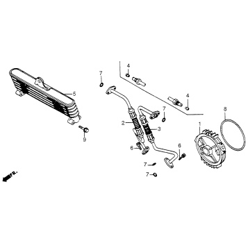 OIL COOLER + OIL PIPE