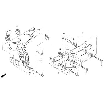 F2 F3 REAR SHOCK ABSORBER 94-96