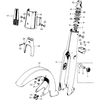 FRONT FORK + FRONT FENDER