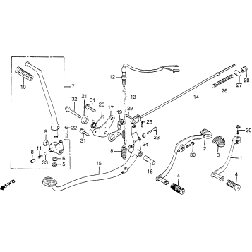 CM400A PEDALS - CHANGE & BRAKE + KICK STARTER ARM