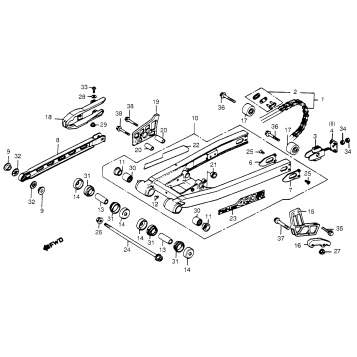 SWINGARM + DRIVE CHAIN 83