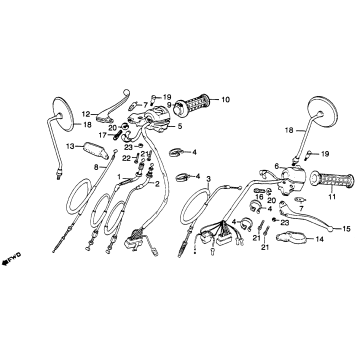 HANDLE LEVER + SWITCH + CABLES