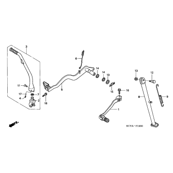 PEDAL + STAND + KICK STARTER ARM