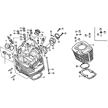 CYLINDER HEAD + CYLINDER