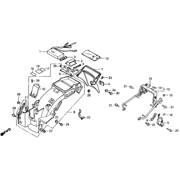 REAR FENDER + SPARK UNIT