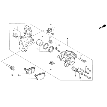 VT1100C2REAR BRAKE CALIPER