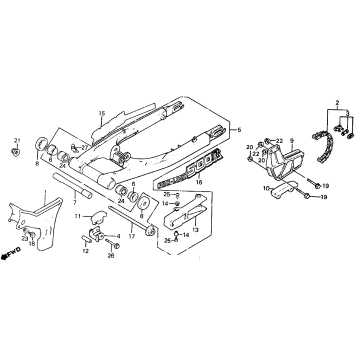 SWINGARM + CHAIN CASE 83-84