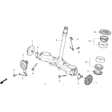 STEERING STEM + HORN
