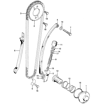CAM CHAIN TENSIONER + OIL FILTER SCREEN