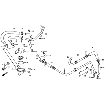 WATER PIPE + THERMOSTAT