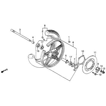 CM450A FRONT WHEEL 83