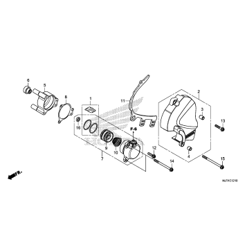 LEFT REAR COVER + CLUTCH SLAVE CYLINDER