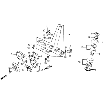 STEERING STEM + HORN