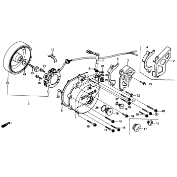 LEFT CRANKCASE COVER 85-90