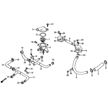 WATER PIPE + THERMOSTAT