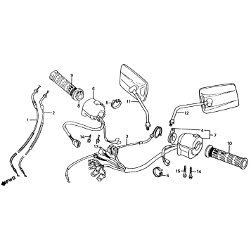 CONTROL LEVER + SWITCHES + CABLES