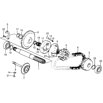 PRIMARY SHAFT + CHAIN