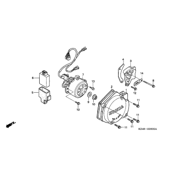LEFT CRANKCASE COVER + ALTERNATOR