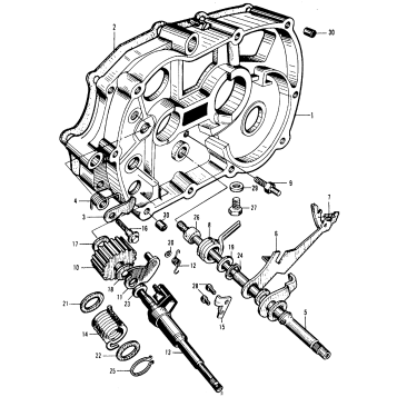 GEAR CHANGE + RIGHT CRANKCASE
