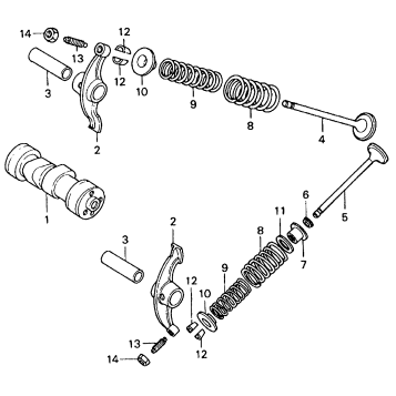 CAMSHAFT + VALVE