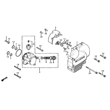 LEFT CRANKCASE COVER + OIL PUMP