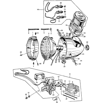 CB160 HEADLIGHT + TAILLIGHT