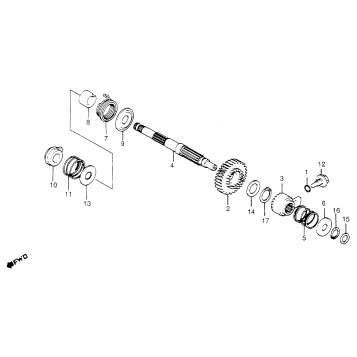 KICK STARTER SPINDLE