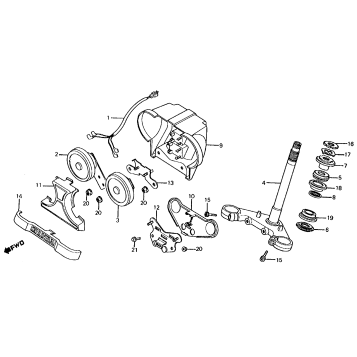 STEERING STEM + HORN
