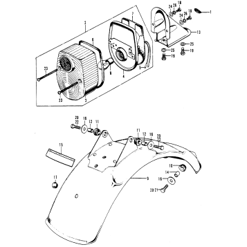 REAR FENDER + TAILLIGHT
