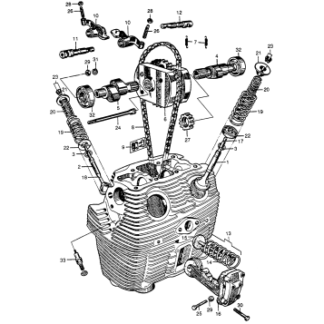 CAMSHAFT + VALVE + CAM CHAIN