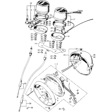 CB/CL175HEADLIGHT + SPEEDOMETER + TACHOMETER