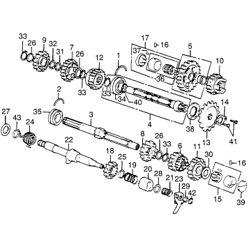 TRANSMISSION + KICK SPINDLE