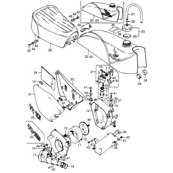 FUEL TANK + SEAT + AIR CLEANER