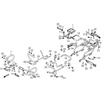 120I/A/LENGINE GUARD + SADDLEBAG STAY 84-85