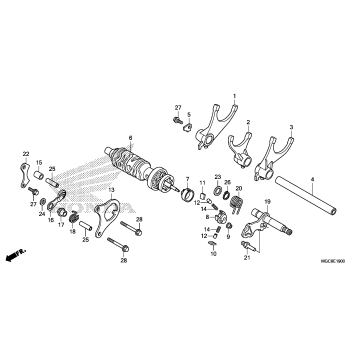GEARSHIFT DRUM@GEARSHIFT FORK