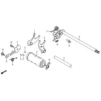 GEARSHIFT DRUM + SHIFT FORK