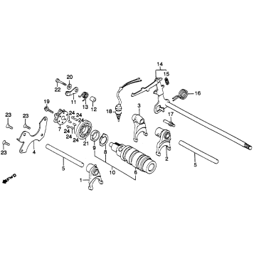 GEARSHIFT DRUM + GEARSHIFT ARM
