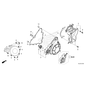 GENERATOR COVER@LEFT REAR COVER
