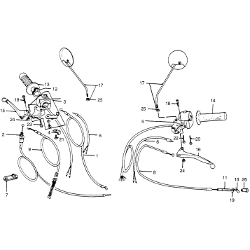 HANDLE LEVER + SWITCH + CABLES