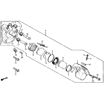 CX500C/DFRONT BRAKE CALIPER 80-81