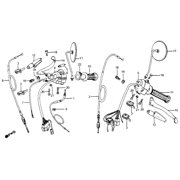 HANDLE LEVER + SWITCH + CABLE