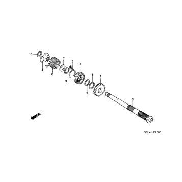 KICK STARTER SPINDLE